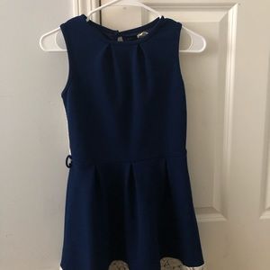 Navy and Lacy Dress can be worn with belt